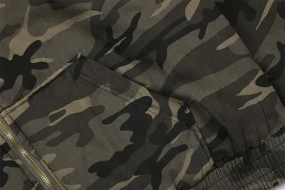 American Retro Camouflage Hooded Cotton Jacket For Men
