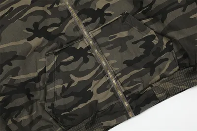 American Retro Camouflage Hooded Cotton Jacket For Men