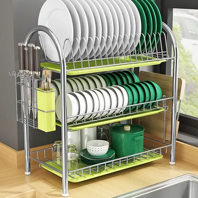 Multi-layer Floor Draining Bowl Rack Kitchen Shelf Countertop Dish Storage Knife And Fork Cabinet Dish Rack Storage Product