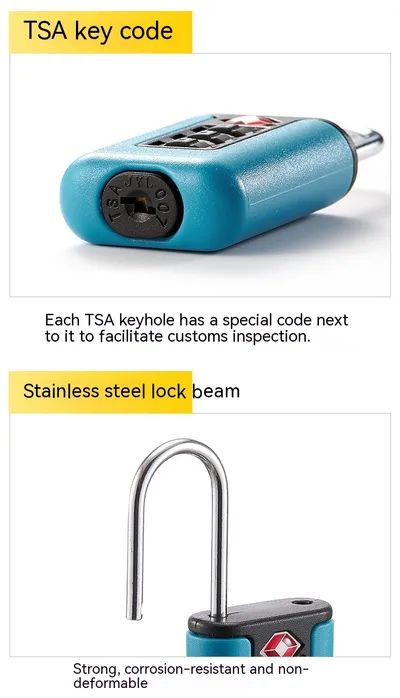 قفل TSA للأمتعة والحقائب مع كلمة مرور مطلوبة