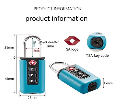 قفل TSA للأمتعة والحقائب مع كلمة مرور مطلوبة