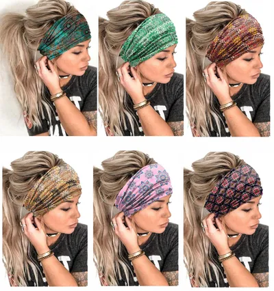 Hair Band Datura Flowers Headband Elastic And Sweat-absorbing Women's Wide Edge Hair Accessories