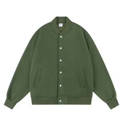 American Style Loose Solid Color With Fur Baseball Uniform