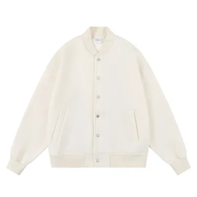 American Style Loose Solid Color With Fur Baseball Uniform