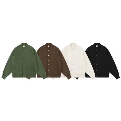 American Style Loose Solid Color With Fur Baseball Uniform