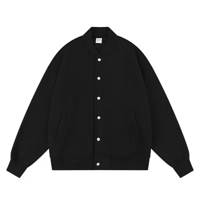 American Style Loose Solid Color With Fur Baseball Uniform