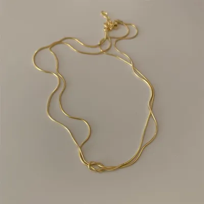 Stainless Steel Valentine's Day Knot Snake Chain Necklace Hand Knotted Bracelet