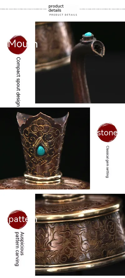 Gilding Supplies Benpakistan Pot Nibo Copper Carved Water Filter Bottle