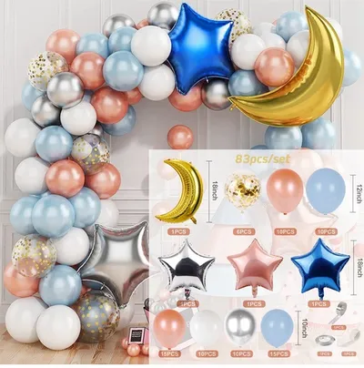 Blue Gender Reveal Theme Arch Balloon Chain Suit