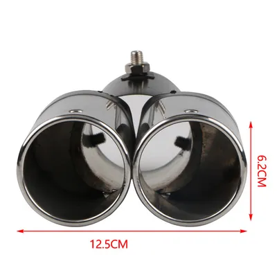 Automobile Universal Tail Double Muffler Stainless Steel Exhaust Pipe