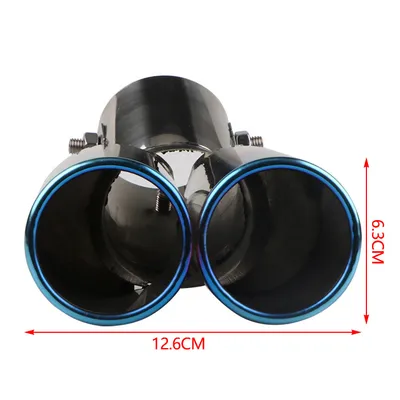 Automobile Universal Tail Double Muffler Stainless Steel Exhaust Pipe