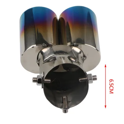 Automobile Universal Tail Double Muffler Stainless Steel Exhaust Pipe