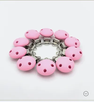 Colorful Three-hole Round Baby Comfort Pacifier Clip