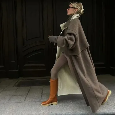 Long Style Temperament Woolen Coat Women