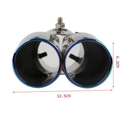 Automobile Universal Tail Double Muffler Stainless Steel Exhaust Pipe