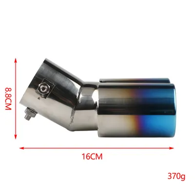 Automobile Universal Tail Double Muffler Stainless Steel Exhaust Pipe