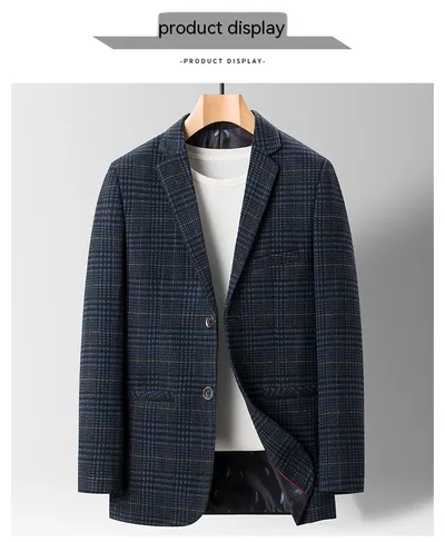 Spring Summer Slim-fit Casual Plaid Men's Suit Jackets