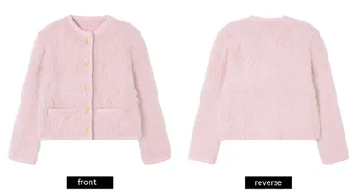 Knitted Cardigan Mohair Sweater Long Sleeve Coat