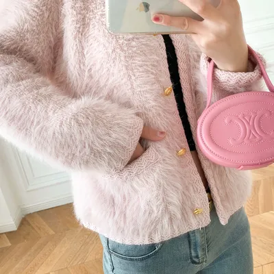 Knitted Cardigan Mohair Sweater Long Sleeve Coat