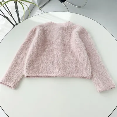Knitted Cardigan Mohair Sweater Long Sleeve Coat
