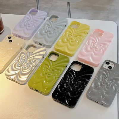 Solid Color Three-dimensional Butterfly Phone Case