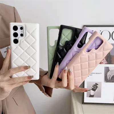 Diamond Plaid Phone Case Leather Phone Protective Case