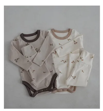 Baby Rompers Bottoming Romper Two-piece Pants Boys And Girls Baby Homewear Children Suit