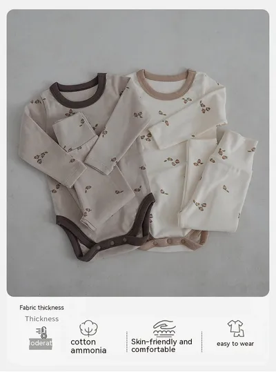 Baby Rompers Bottoming Romper Two-piece Pants Boys And Girls Baby Homewear Children Suit