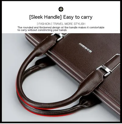 Men's Handbag Double Pull Large Capacity Business Computer Bag Authentic Leather Tactile Feel