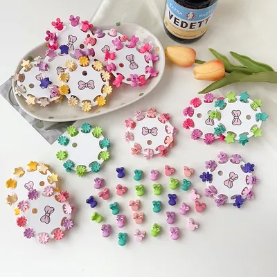 New Children's Barrettes 10 PCs Colorful Cartoon Baby Small Jaw Clip Bangs Broken Hair Princess
