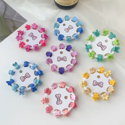 New Children's Barrettes 10 PCs Colorful Cartoon Baby Small Jaw Clip Bangs Broken Hair Princess
