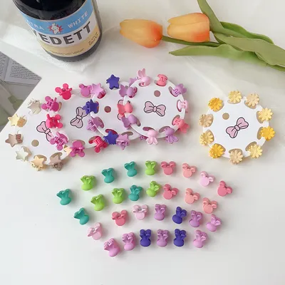 New Children's Barrettes 10 PCs Colorful Cartoon Baby Small Jaw Clip Bangs Broken Hair Princess