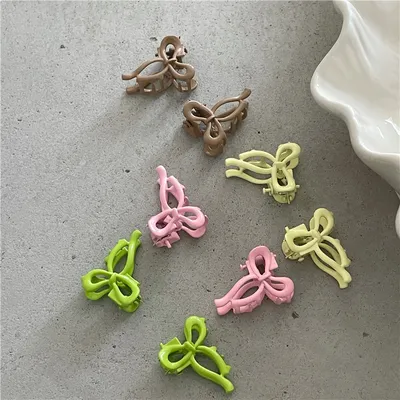 Color Bow Mini Side Bangs Small Jaw Clip Side Clip Princess Hair Claw