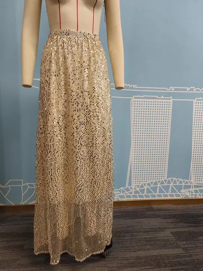 Women's Sequin Long Skirt Sequin Skirt
