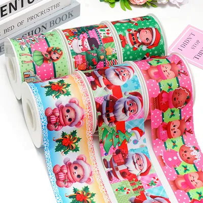 Christmas Printing Thermal Transfer Flower Diy Ribbon Roll