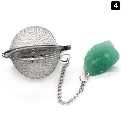 Natural Raw Gemstone Filter Ball Stew Ingredients Ball Stainless Steel Tea Filter Kitchen Gadgets