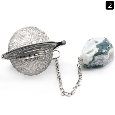 Natural Raw Gemstone Filter Ball Stew Ingredients Ball Stainless Steel Tea Filter Kitchen Gadgets