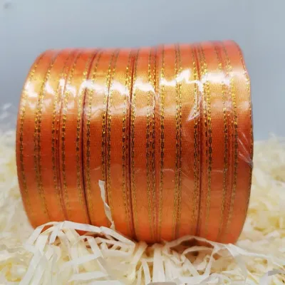 Double Gold Edge Satin Ribbon Gift Package Ribbon Decorative Band Korean Style Handicraft DIY