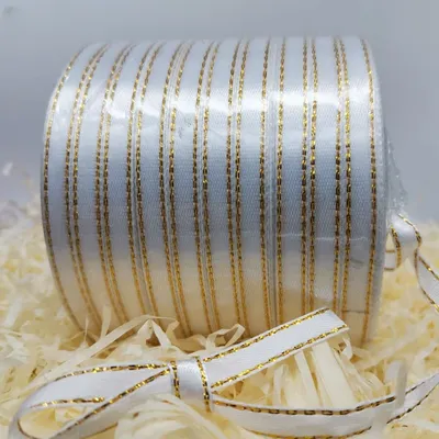 Double Gold Edge Satin Ribbon Gift Package Ribbon Decorative Band Korean Style Handicraft DIY
