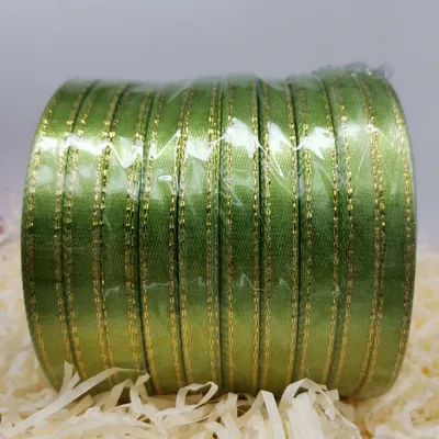 Double Gold Edge Satin Ribbon Gift Package Ribbon Decorative Band Korean Style Handicraft DIY