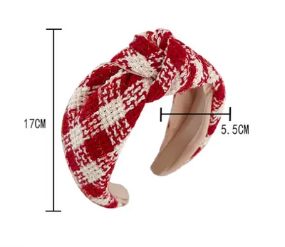 Christmas Red Series Wide Brim Hair Pressing Knot In The Middle Headband