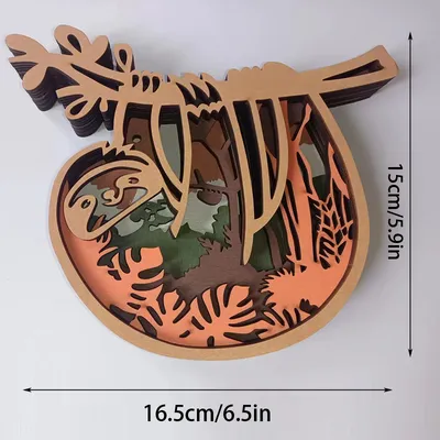 Multi-layer Wooden 3D Forest Animal Wooden Crafts