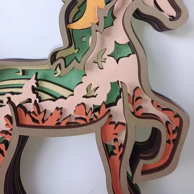 Multi-layer Wooden 3D Forest Animal Wooden Crafts