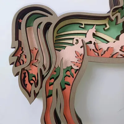 Multi-layer Wooden 3D Forest Animal Wooden Crafts