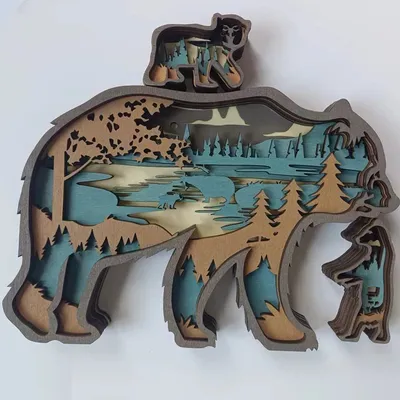 Multi-layer Wooden 3D Forest Animal Wooden Crafts