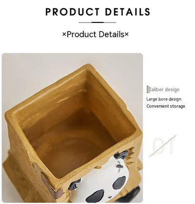 Cute Panda Pen Holder Creative Office Desk Ornaments Decoration Supplies Storage Box