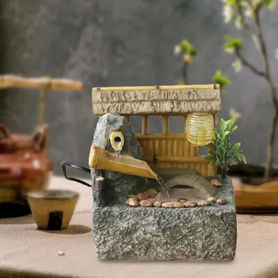 Small Creative USB Loop Flowing Water Ornaments Pastoral Desktop Front Office Company Opening Gifts Decorative Crafts