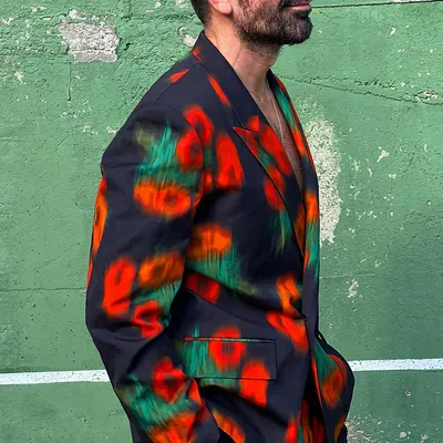 Fashion Striped Personalized Suit Men