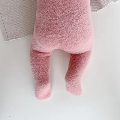 Baby Jumpsuit Mink Fur Little Bear Pattern Bag Feet Romper Outing Jumpsuit
