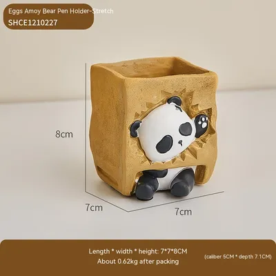 Cute Panda Pen Holder Creative Office Desk Ornaments Decoration Supplies Storage Box